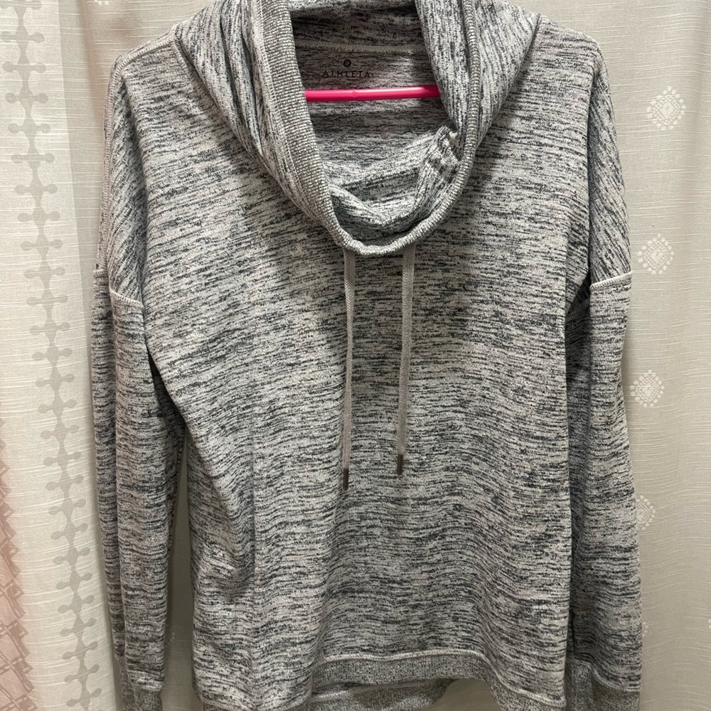 Gray Heather Cowl Neck Long Sleeve